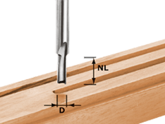 Fresa per scanalature in metallo duro integrale con tagliente di base