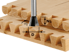 Fresa per giunzione a coda di rondine
