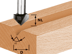 Fresa per scanalature a V