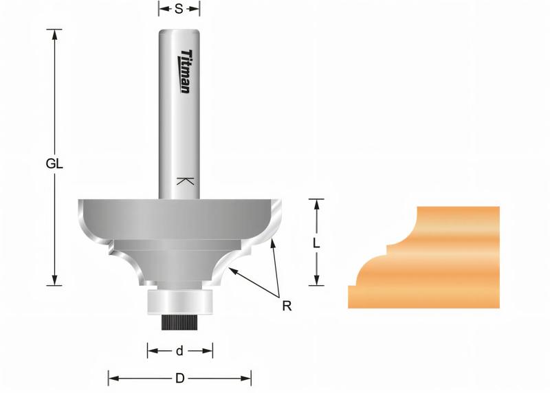 Product image for Multi-profile Routing Cutter  R: 6 mm 