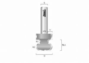 Recessed grip milling cutter Radius 4 mm