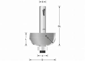 Semi Hollow Cutter Z2 R5 Ø22 mm