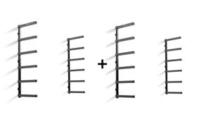 BORA Jeu double de rayonnages cantilever à 6 niveaux noir / gris 