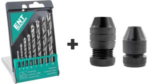 ENT 8 piece drill bit set & drill depth stop set 