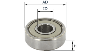Ball bearing for router cutter OD: 9.5mm ID: 3.2mm