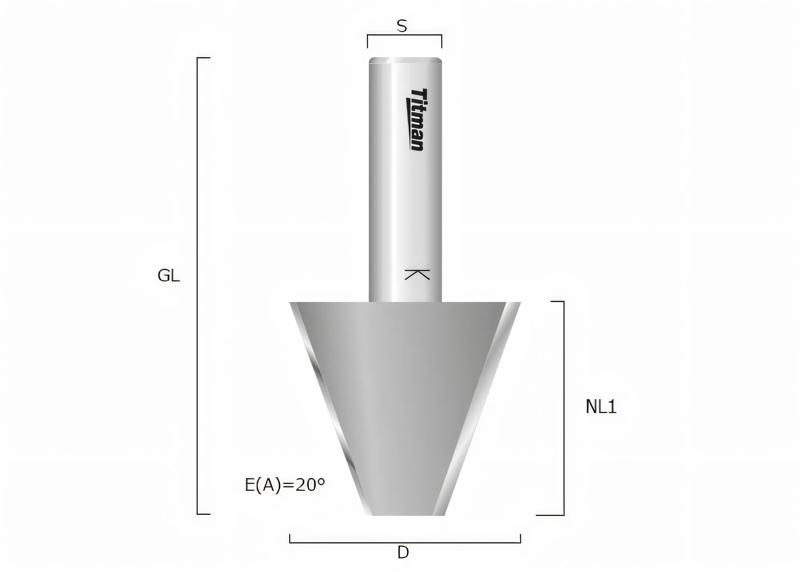 Product image for Chamfer Routing Cutter 20° Z=2 