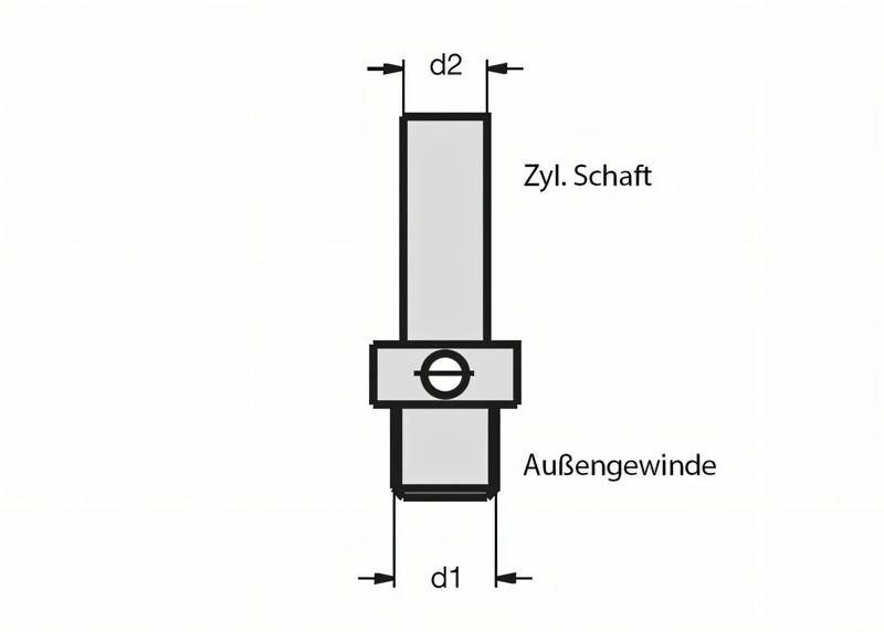 Product image for Threaded and Cylindrical Adaptor D M12x1 (AG) mm