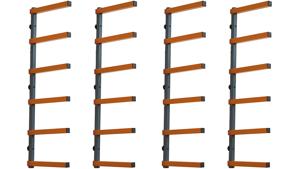 Jeu double de rayonnages cantilever à 6 niveaux gris / orange