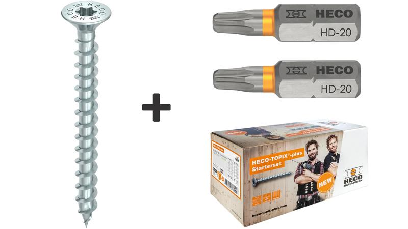 Product image for HECO-TOPIX-plus countersunk head 4x35 + bit HD-20