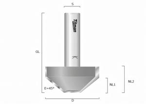 Chamfer bit 45° heavy duty D58