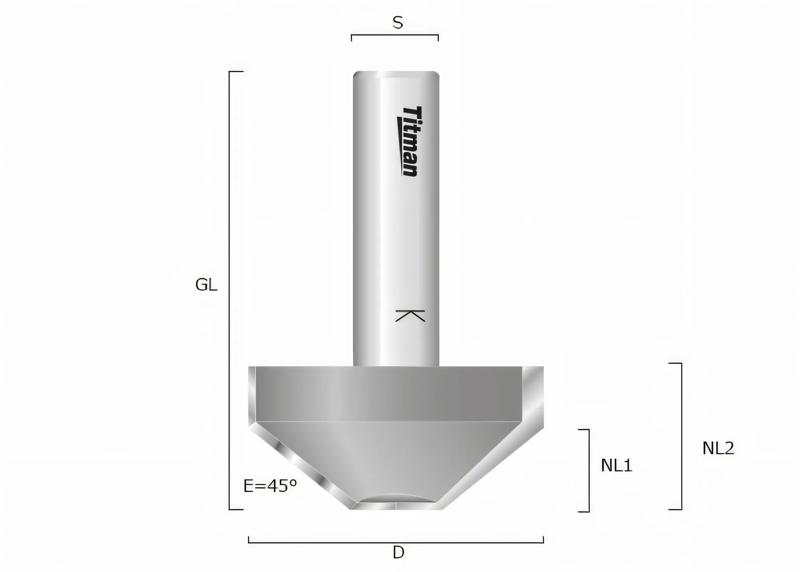 Product image for Chamfer bit 45° heavy duty D58