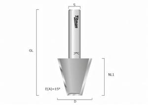 Chamfer Routing Cutter 75° Z2 with cutting edge