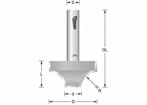 Rounding Over Cutter R: 10 mm