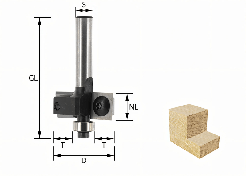 Reversable Blades Rebate cutter HW with ball bearing Z2