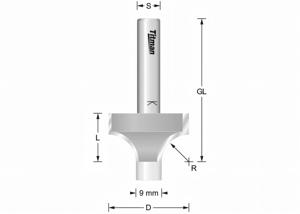 Fraises à arrondir HW (HM) avec tenon d'attaque