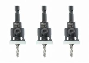 3-piece set of countersinks with drill and depth stop