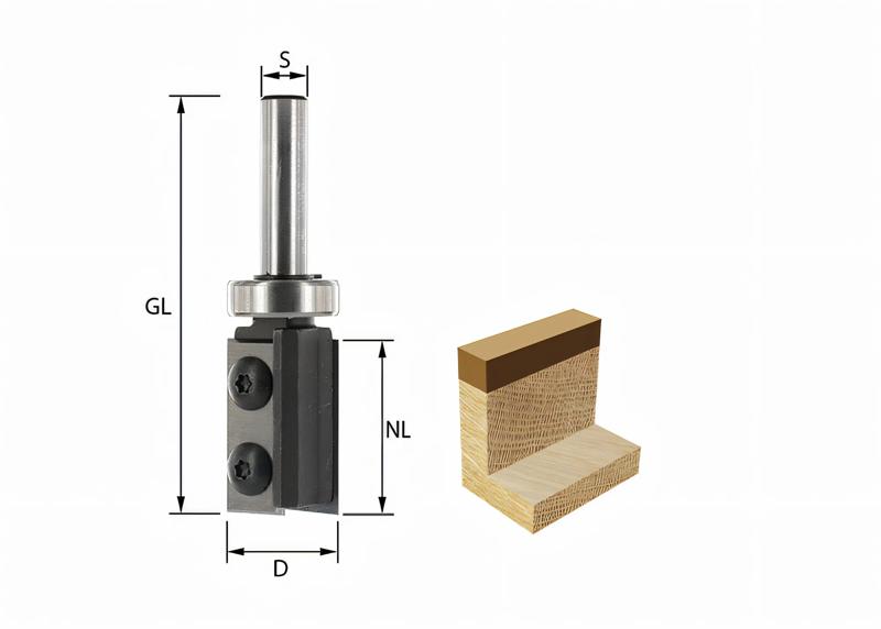 Product image for Flush Routing Cutter Cutter with Bearing Ø19mm x 48,3 mm