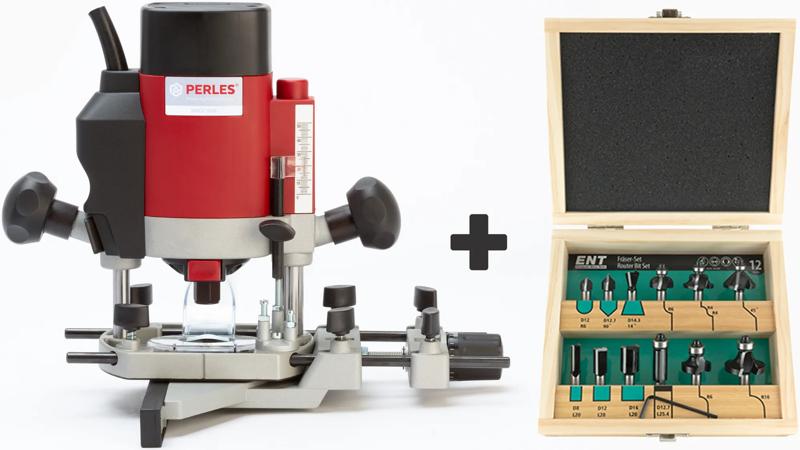 Product image for Perles Router OF3 + 12 Piece ENT Bit Set