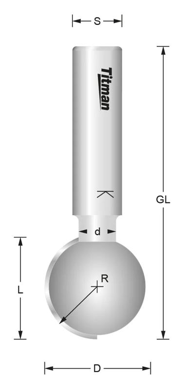 Product image for Ball cutter  D: 25,4 mm 