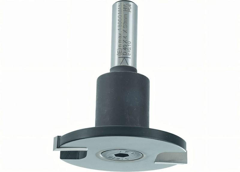 Disk Groove Cutter mounted on spindle.