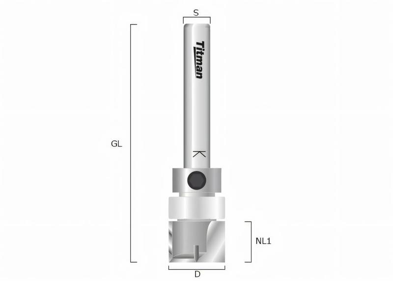 Product image for Trimming Router Cutter with bearing Ø12.7 mm S6