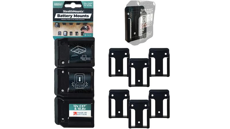 Product image for Black StealthMounts Battery Mounts for Makita 12v CXT, 6 pcs.