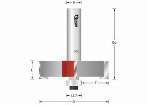 Fraises à feuillurer HW (HM) avec roulement à billes Ø57 mm