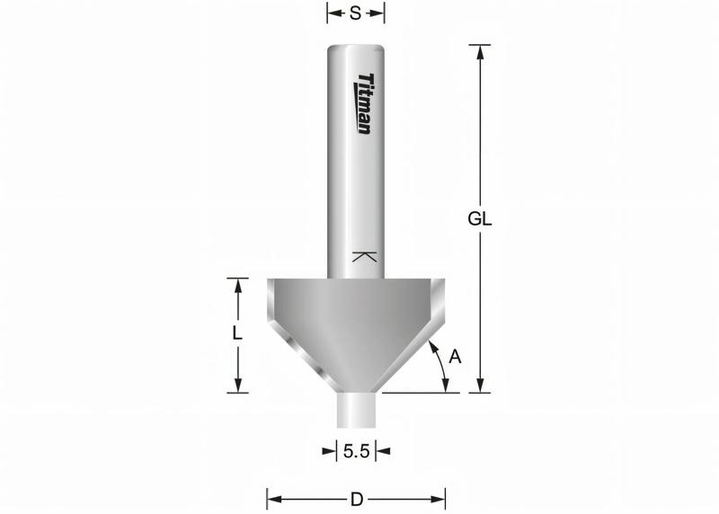 Product image for Chamfer Routing Cutter 30° with thrust pin 