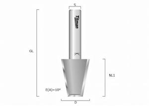 Chamfer Routing Cutter 10° Z2 with cutting edge