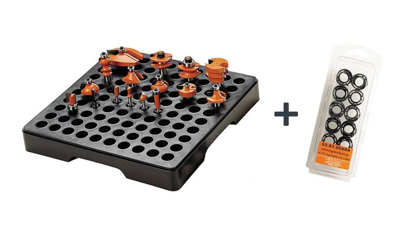 Product image for Organiser for router cutters + Ø12mm bushes