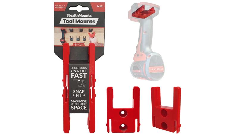 Product image for Red StealthMounts Tool Mounts for Milwaukee M18, 4 pcs.