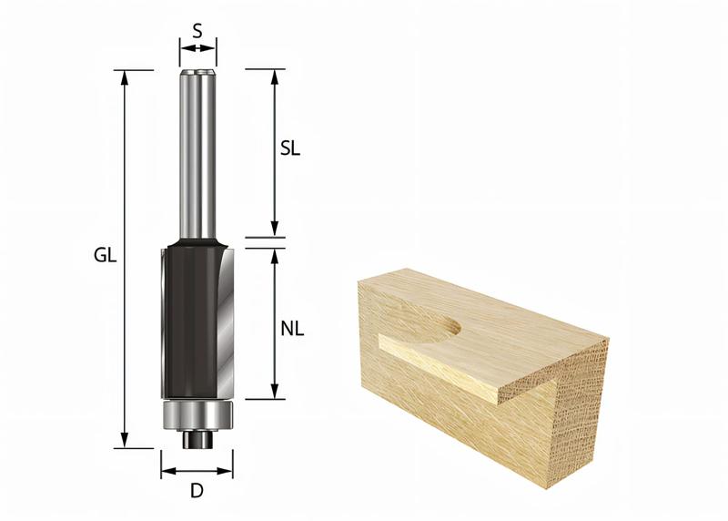 Product image for Trimming Router Cutter with ball bearing 12.7mm