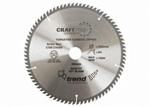 Circular saw blade HM 250 x 3.0/2.0 x 30 mm, Z=80