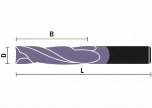 Carbide spiral end mill S: 6 mm | D: 0.8 mm 