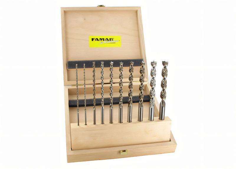 Product image for Wood twist drill set HSS-G long 10 pieces
