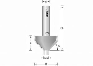 Chamfer Routing Cutter 45° with thrust pin