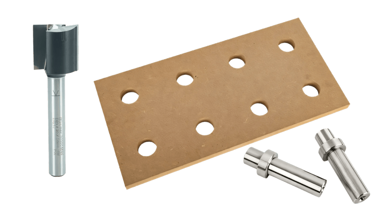 Product image for MFT router template set + bench dogs + cutter